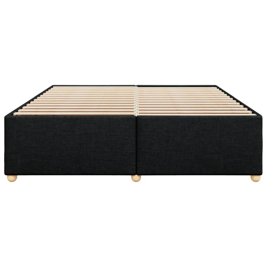 Cadre de lit sans matelas noir 180x200 cm tissu - 4