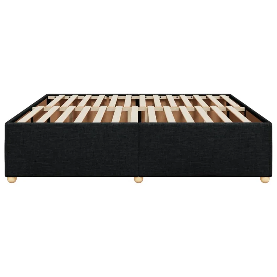 Cadre de lit sans matelas noir 180x200 cm tissu - 5