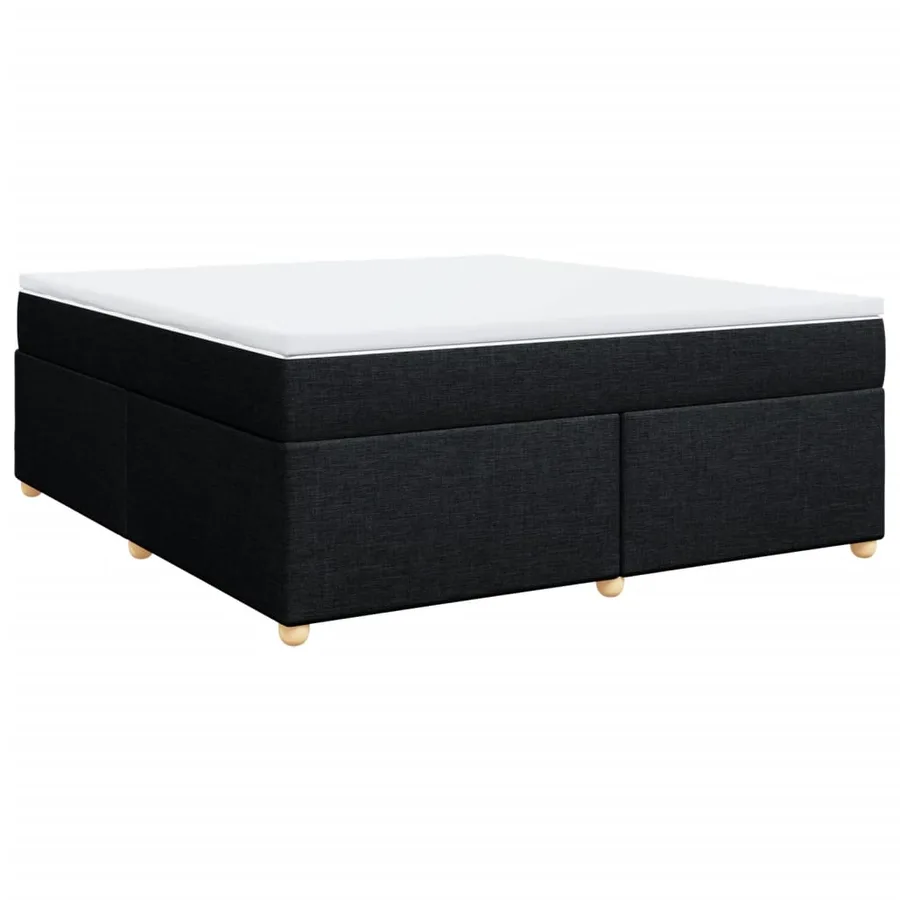 Sommier à lattes de lit avec matelas Noir 180x200 cm Tissu - 2
