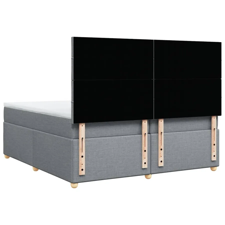 Sommier à lattes de lit avec matelas Gris clair 200x200cm Tissu - 6