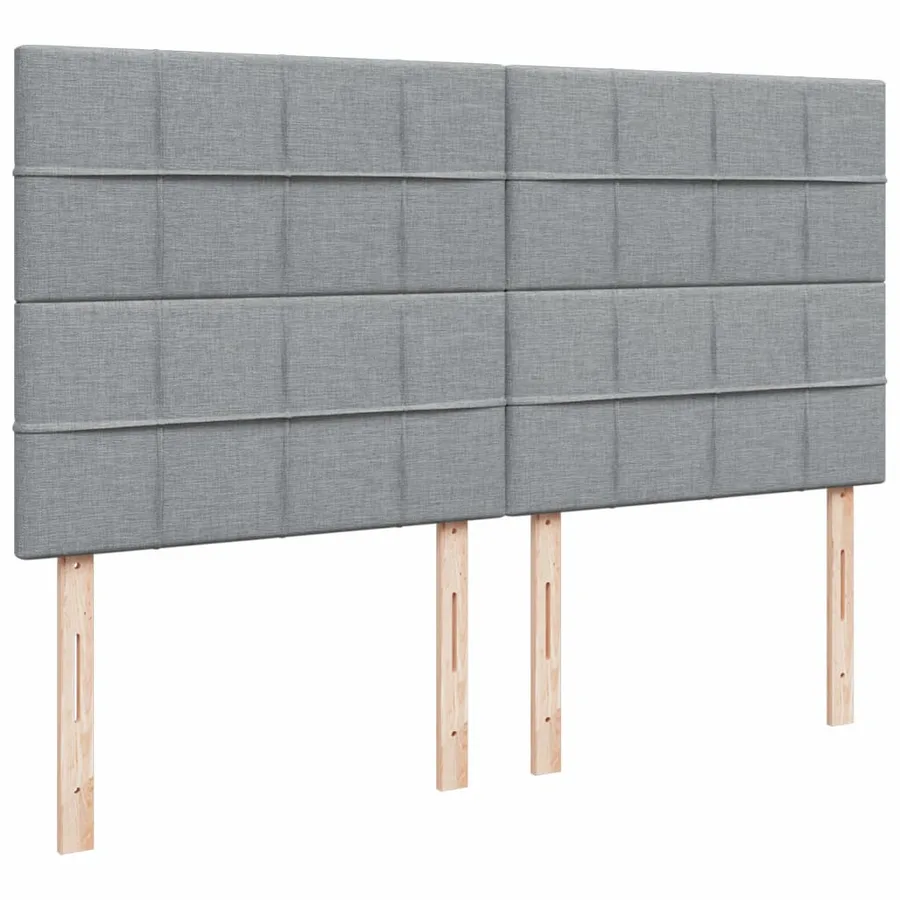 Sommier à lattes de lit avec matelas Gris clair 200x200cm Tissu - 7