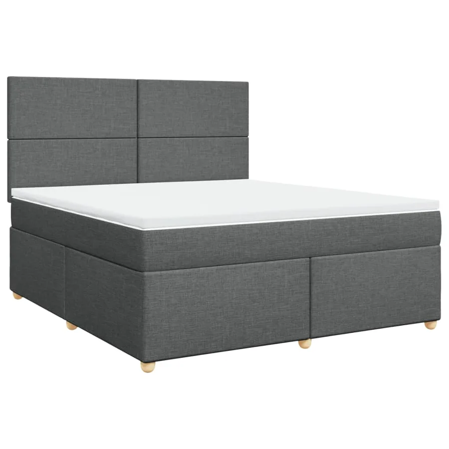 Sommier à lattes de lit avec matelas Gris foncé 180x200cm Tissu - 2