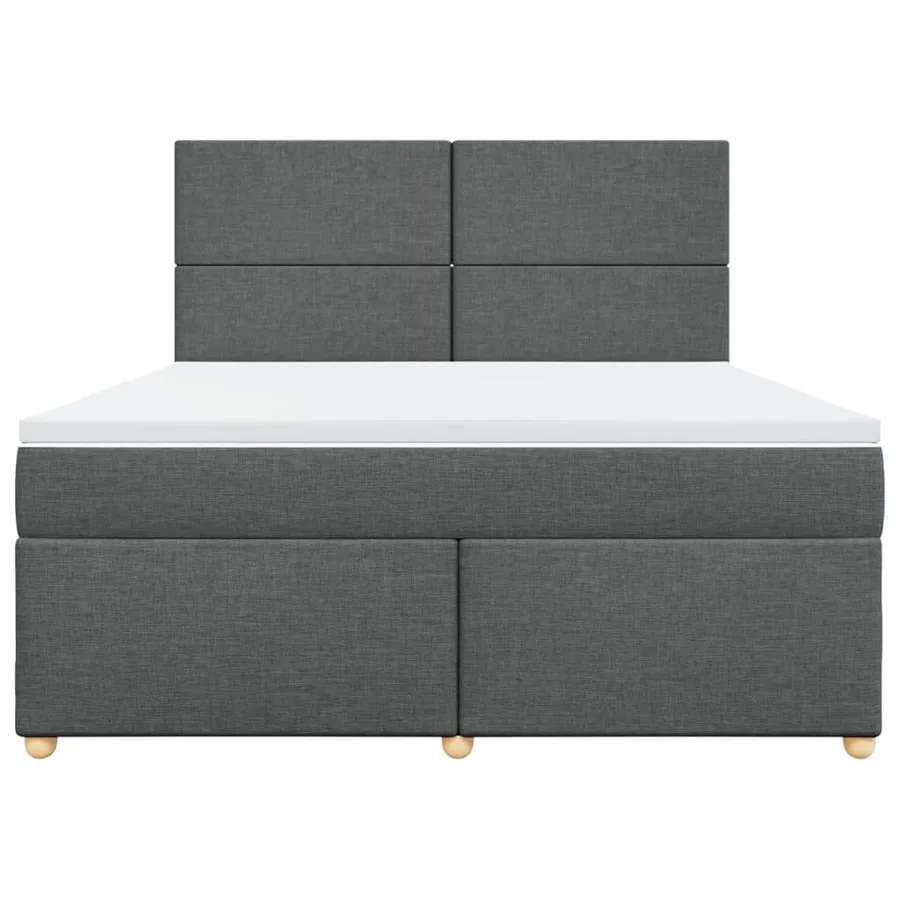Sommier à lattes de lit avec matelas Gris foncé 180x200cm Tissu - 4