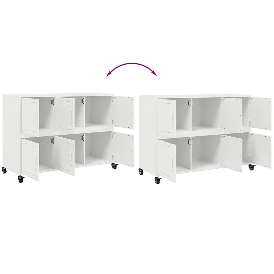 Buffet blanc 100,5x39x72 cm acier - 10