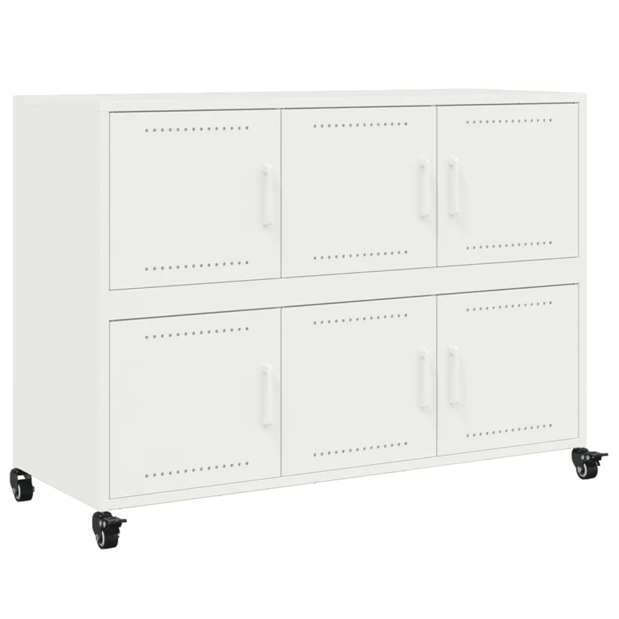 Buffet blanc 100,5x39x72 cm acier - 2