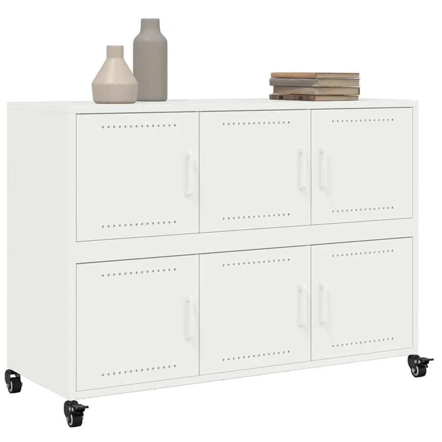 Buffet blanc 100,5x39x72 cm acier - 4