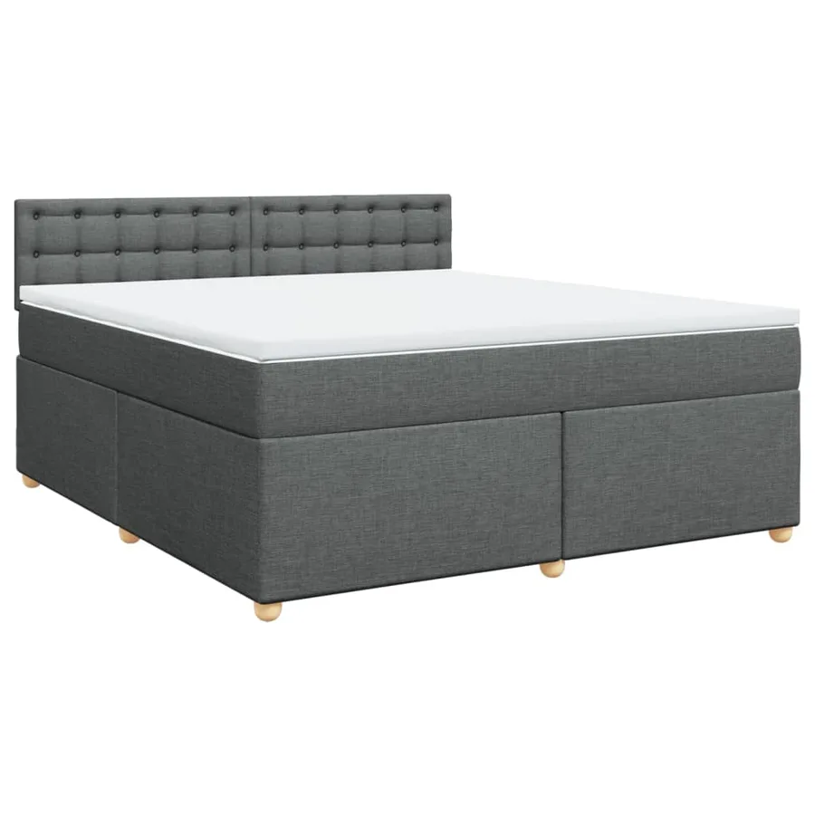 Sommier à lattes de lit avec matelas Gris foncé 180x200cm Tissu - 2