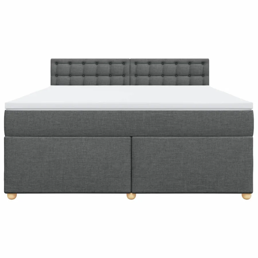 Sommier à lattes de lit avec matelas Gris foncé 180x200cm Tissu - 4