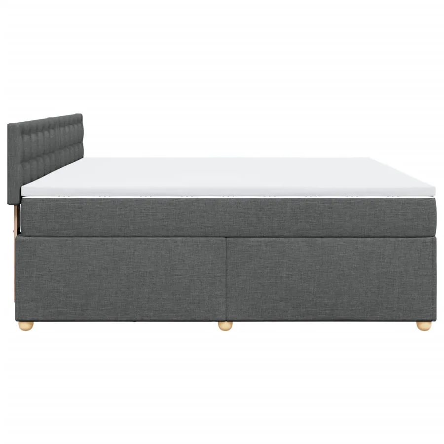 Sommier à lattes de lit avec matelas Gris foncé 180x200cm Tissu - 5