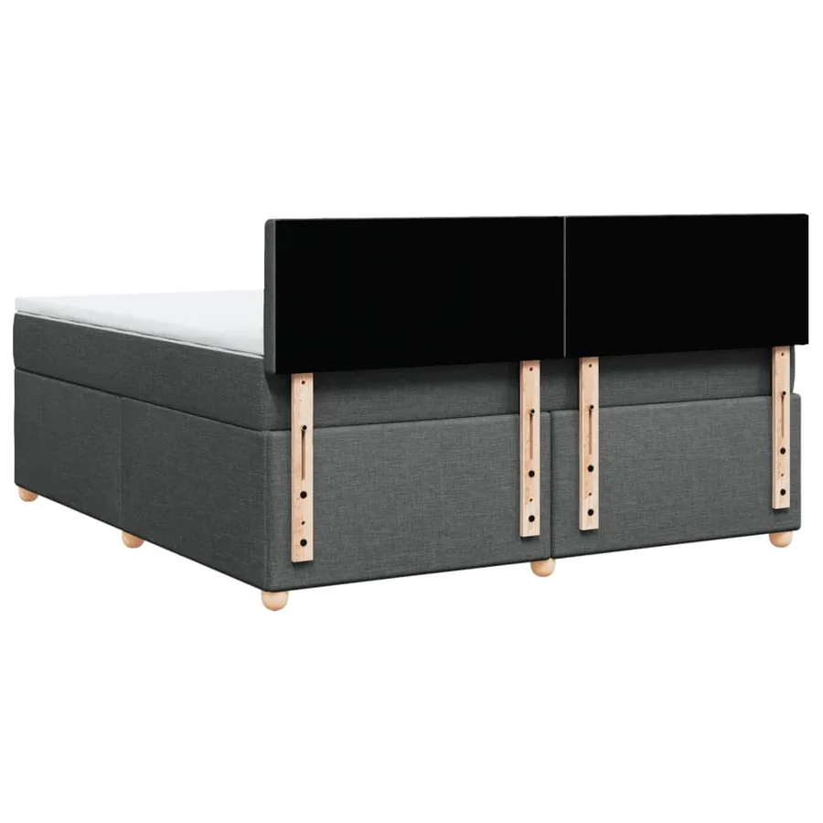 Sommier à lattes de lit avec matelas Gris foncé 180x200cm Tissu - 6