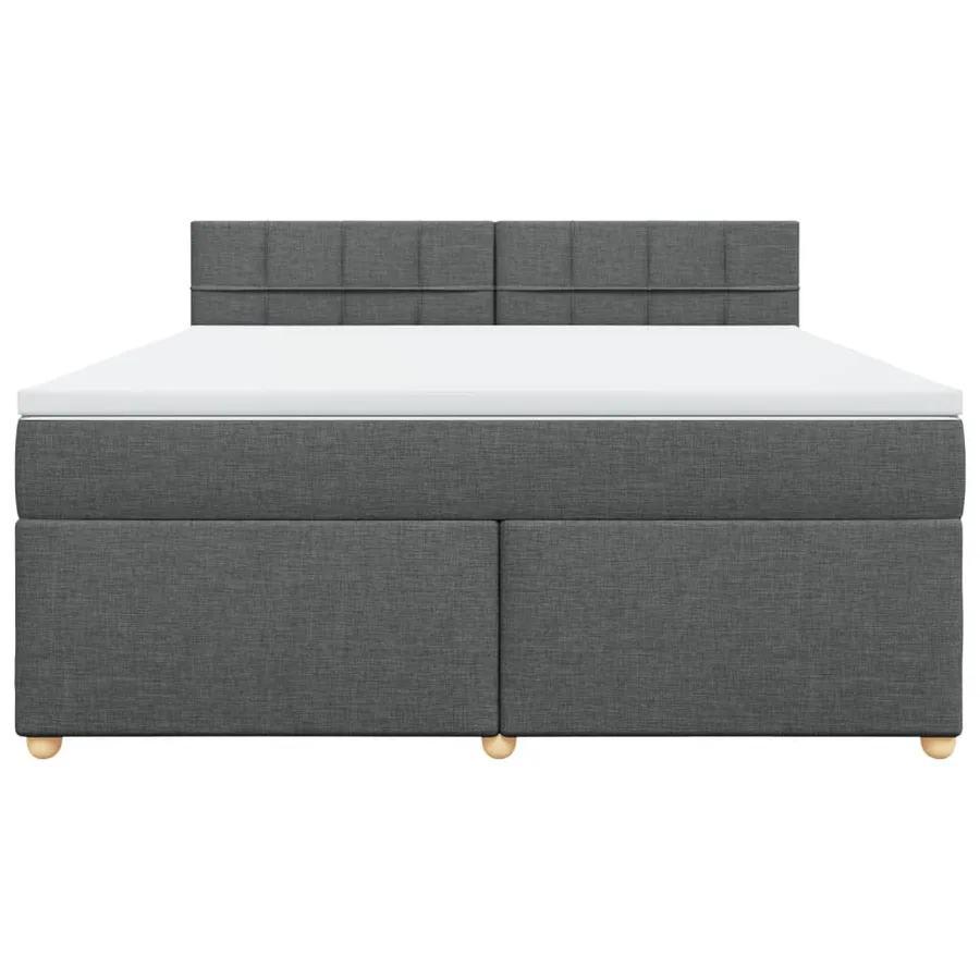 Sommier à lattes de lit avec matelas Gris foncé 180x200cm Tissu - 4