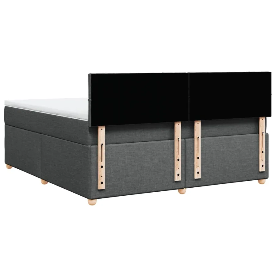 Sommier à lattes de lit avec matelas Gris foncé 180x200cm Tissu - 6