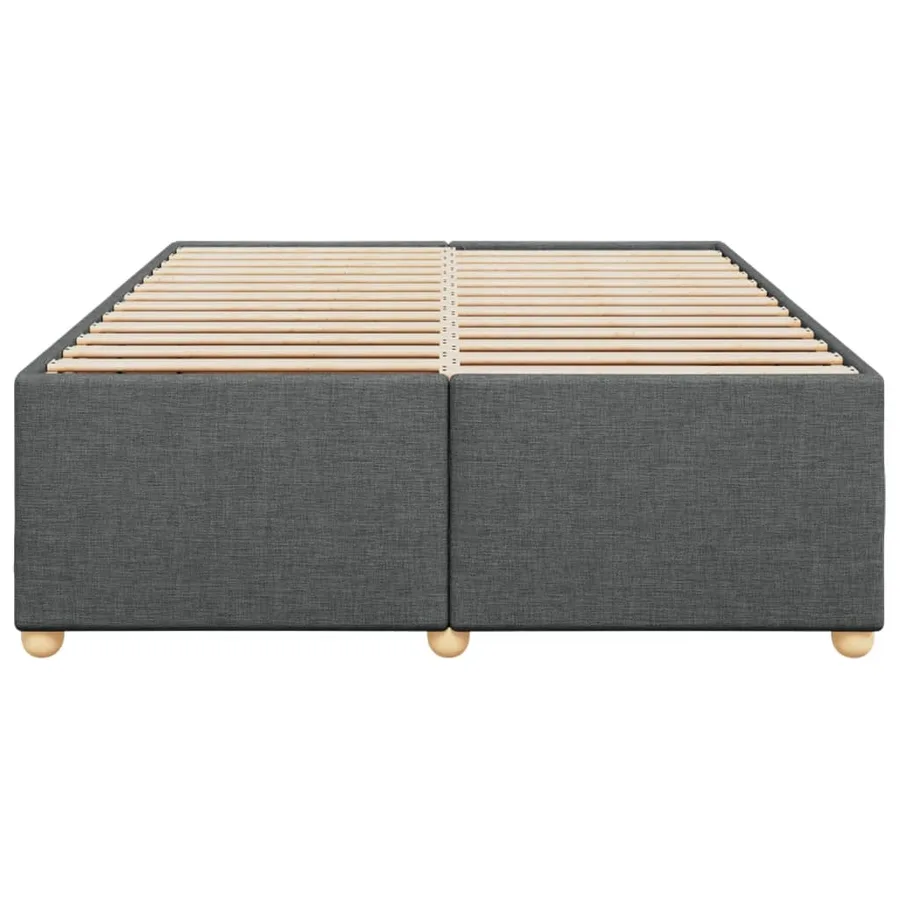 Cadre de lit sans matelas gris foncé 160x200 cm tissu - 4
