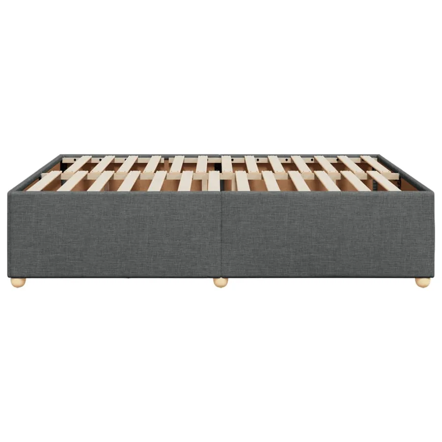 Cadre de lit sans matelas gris foncé 160x200 cm tissu - 5