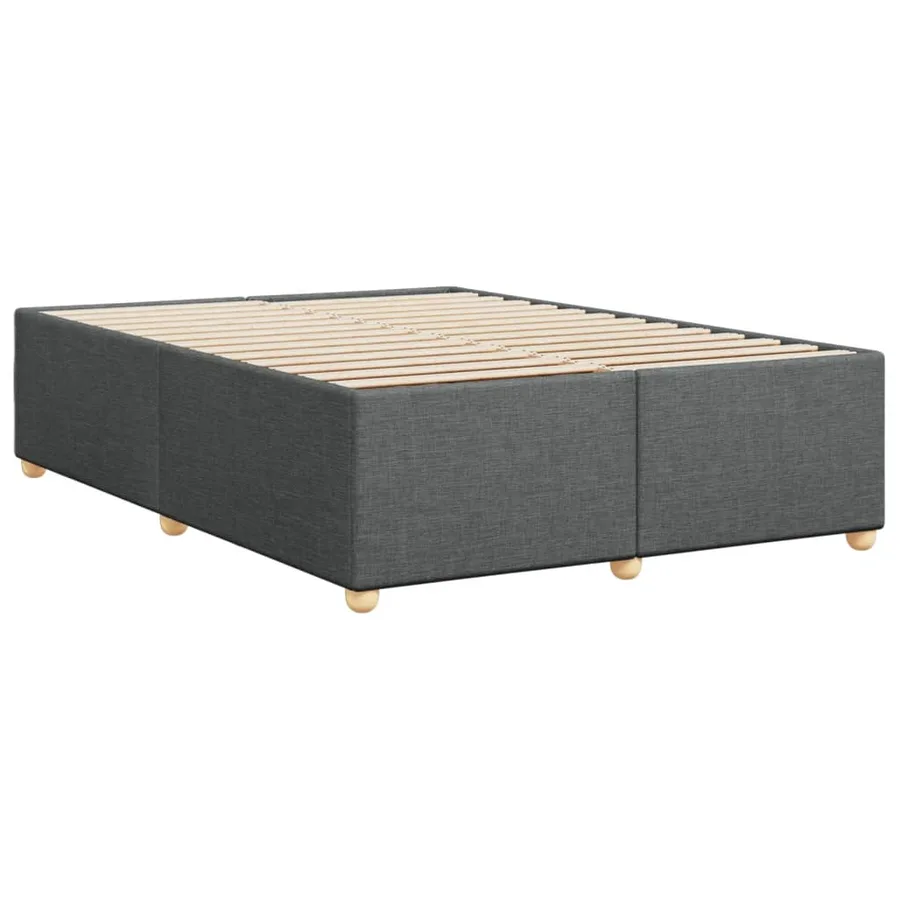 Cadre de lit sans matelas gris foncé 160x200 cm tissu - 6