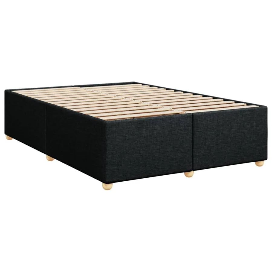 Cadre de lit sans matelas noir 140x190 cm tissu - 3