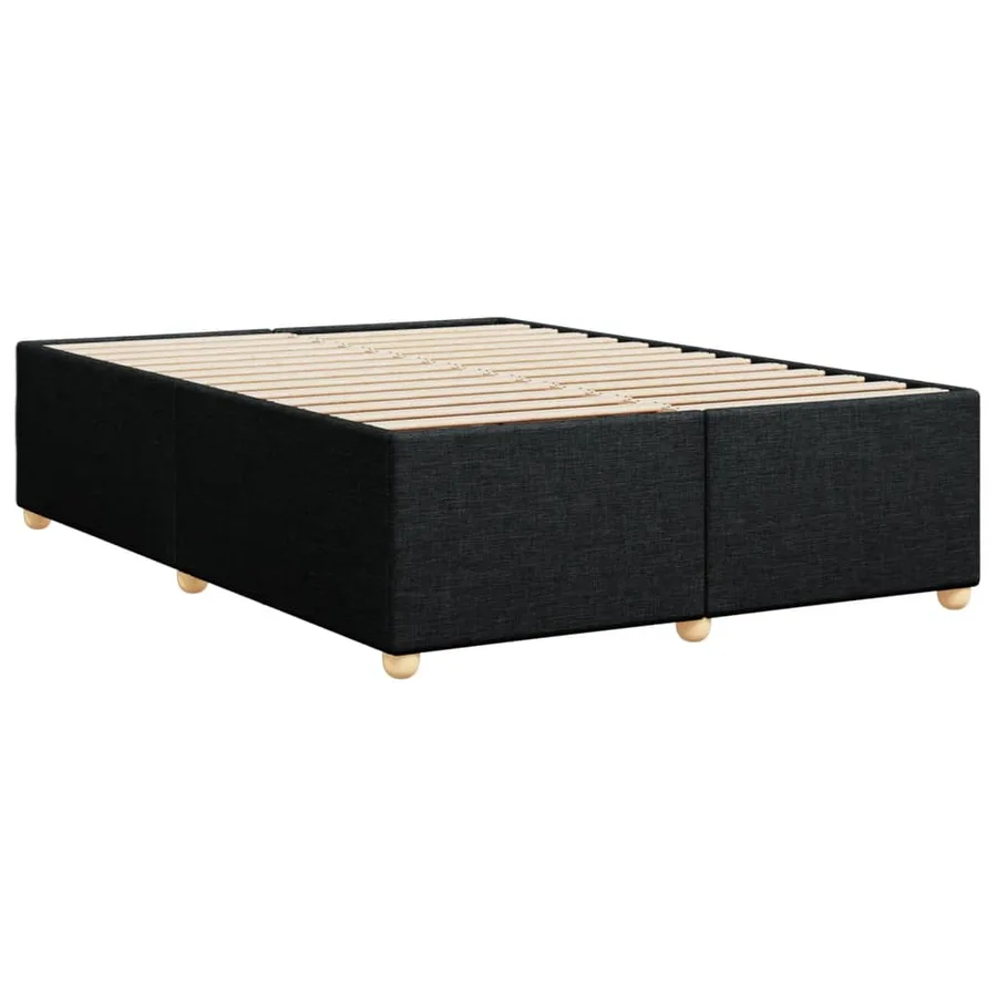 Cadre de lit sans matelas noir 140x190 cm tissu - 6