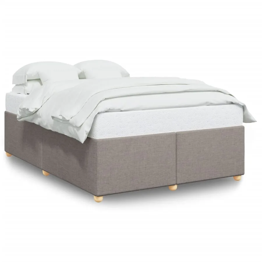 Cadre de lit sans matelas taupe 140x190 cm tissu - 2