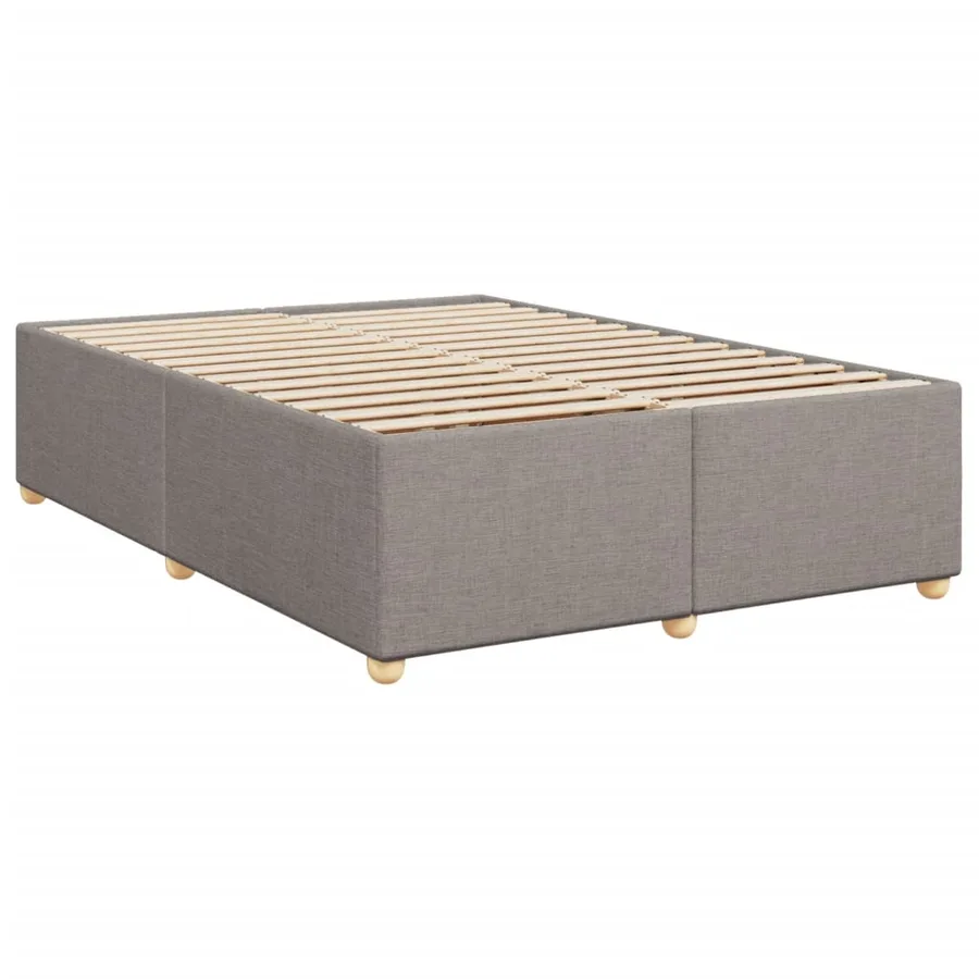 Cadre de lit sans matelas taupe 140x190 cm tissu - 3