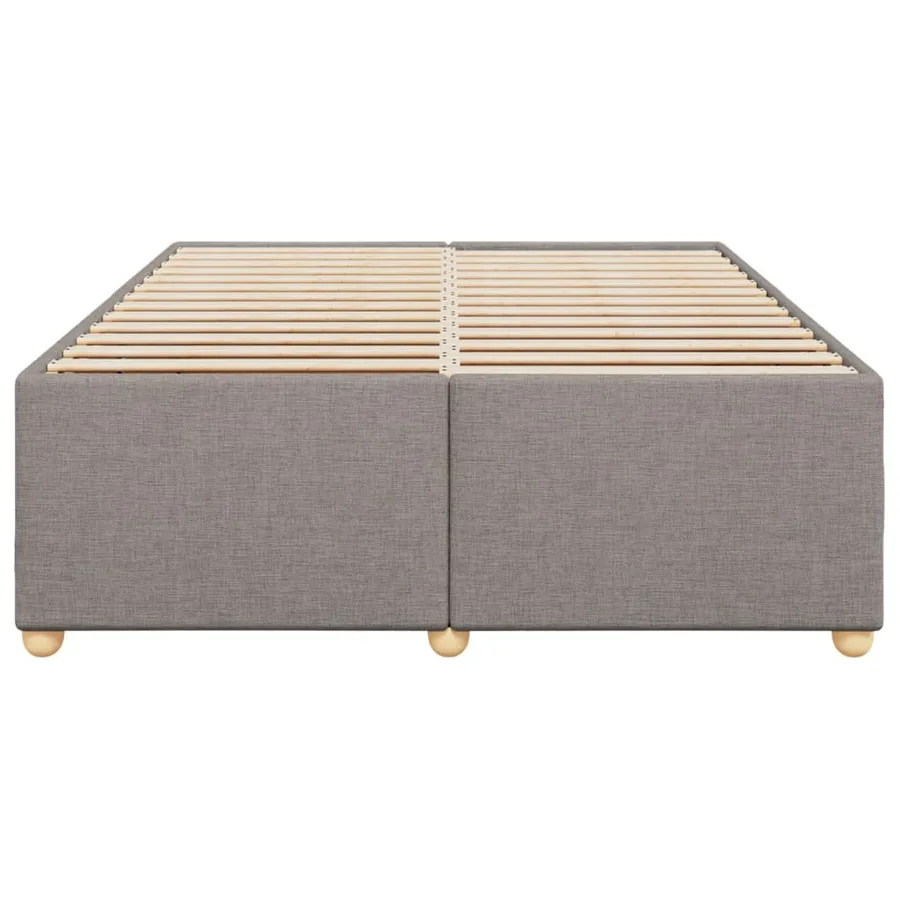 Cadre de lit sans matelas taupe 140x190 cm tissu - 4