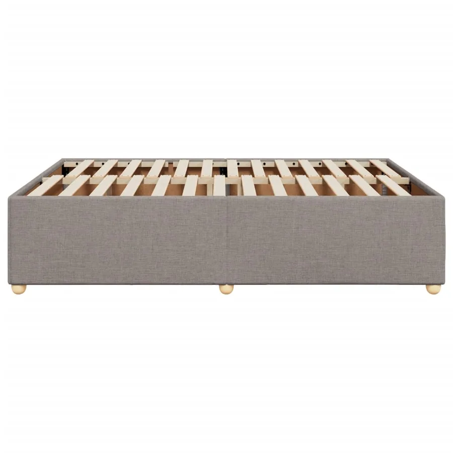 Cadre de lit sans matelas taupe 140x190 cm tissu - 5