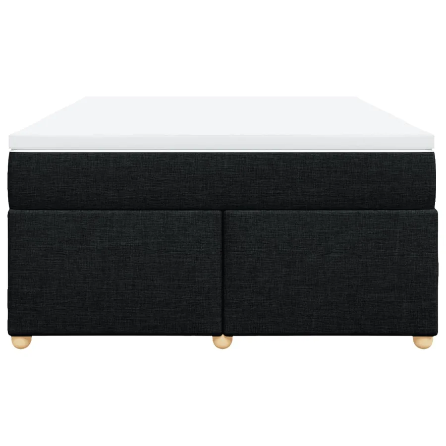 Sommier à lattes de lit avec matelas Noir 140x190 cm Tissu - 4