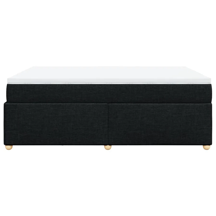 Sommier à lattes de lit avec matelas Noir 140x190 cm Tissu - 8