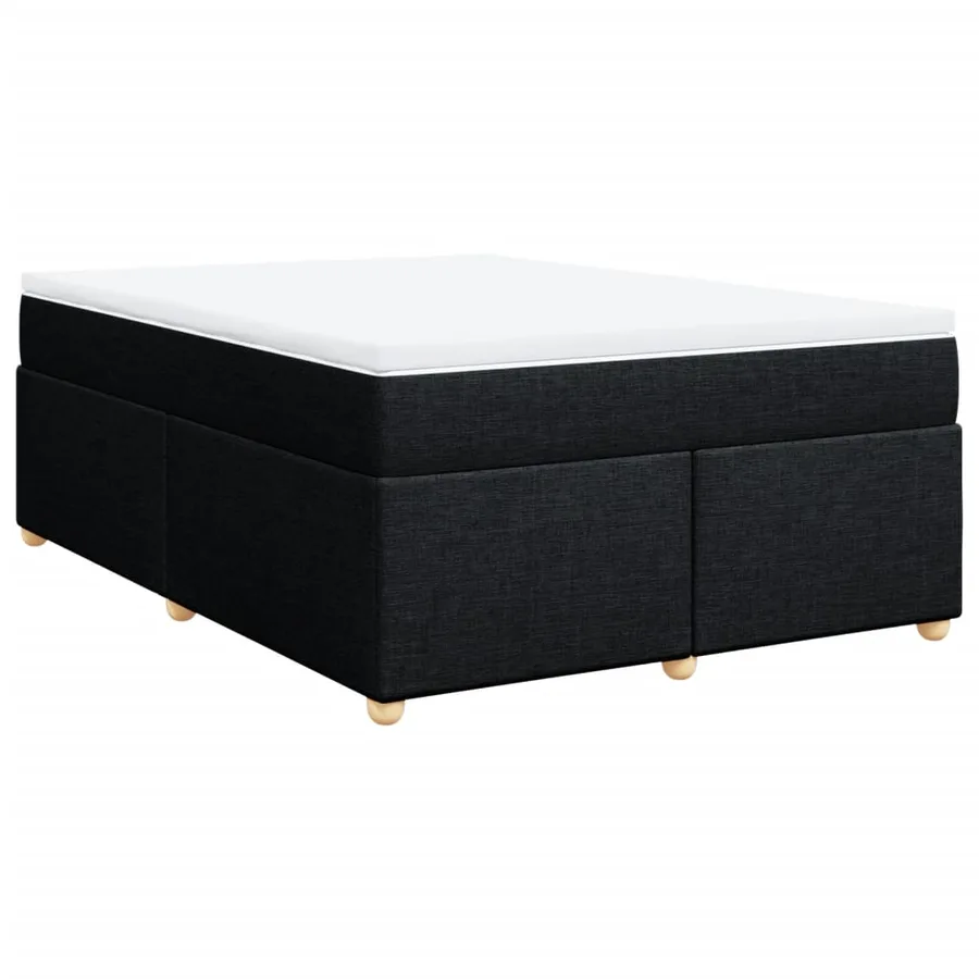 Sommier à lattes de lit avec matelas Noir 140x190 cm Tissu - 9