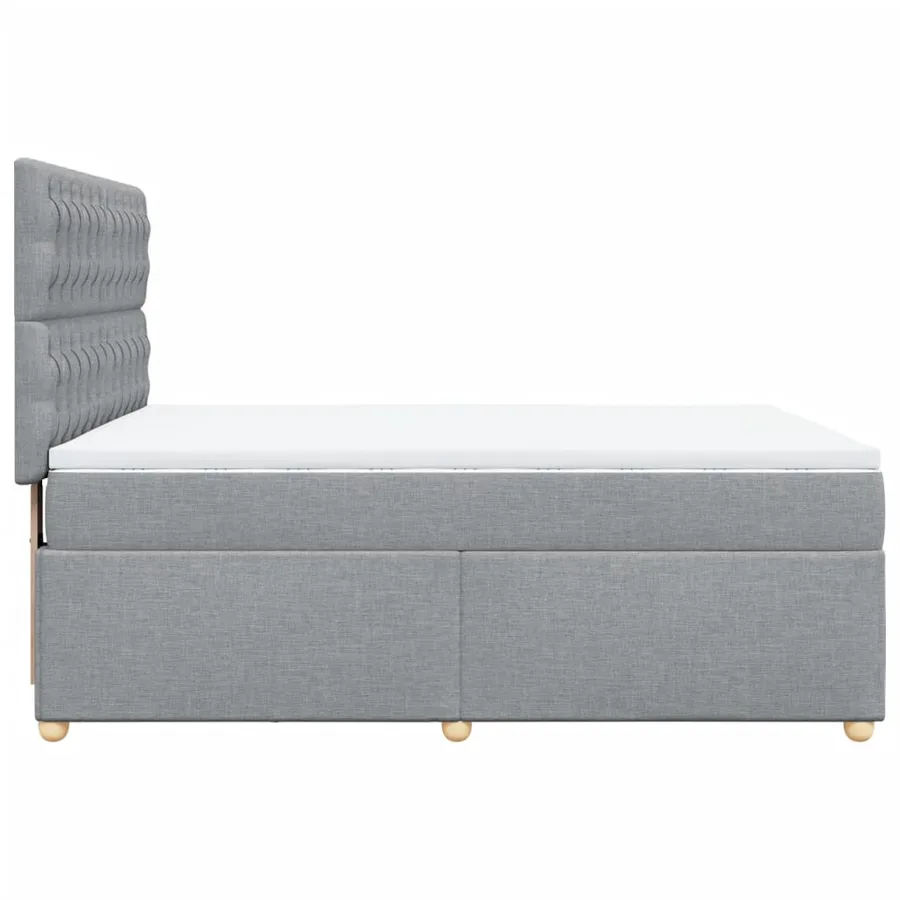 Sommier à lattes de lit avec matelas Gris clair 140x190cm Tissu - 5