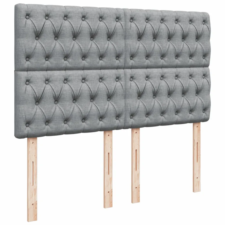 Sommier à lattes de lit avec matelas Gris clair 140x190cm Tissu - 7