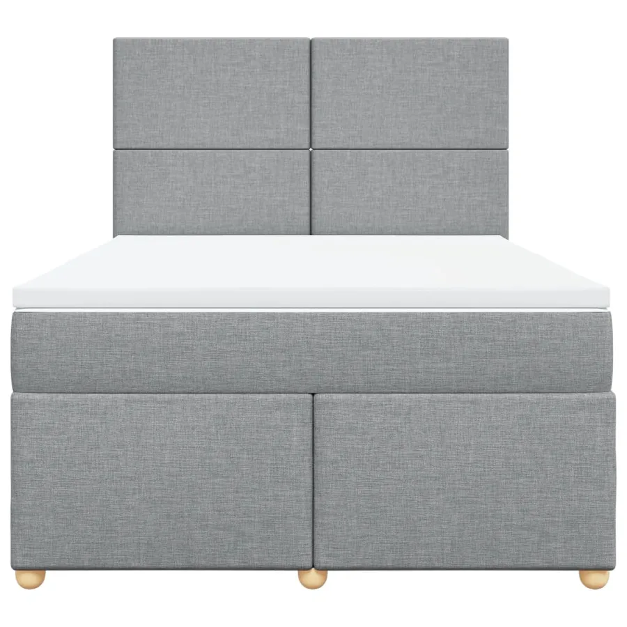 Sommier à lattes de lit avec matelas Gris clair 140x190cm Tissu - 4