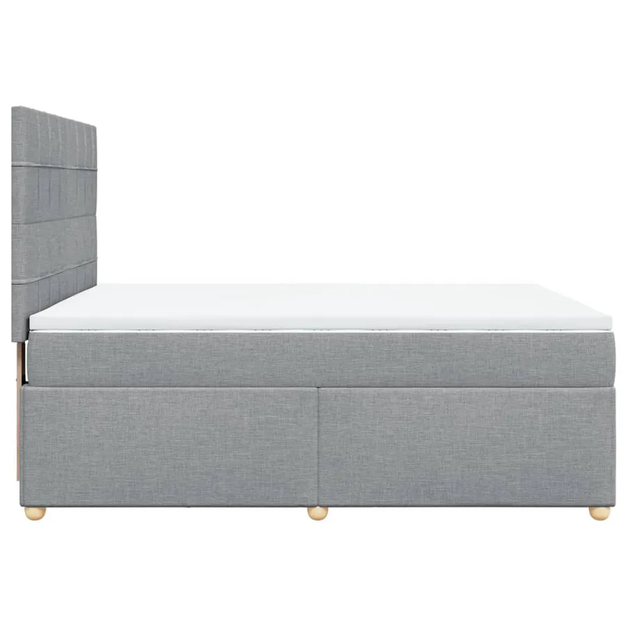 Sommier à lattes de lit avec matelas Gris clair 140x190cm Tissu - 5