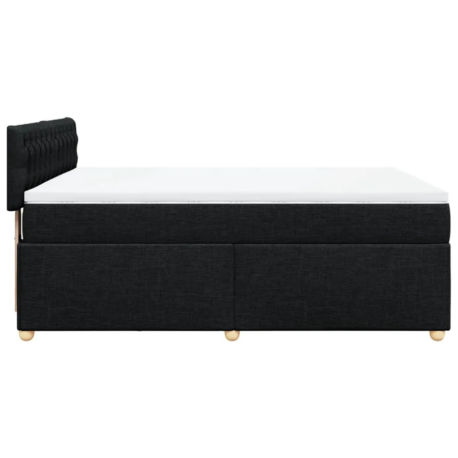 Sommier à lattes de lit avec matelas Noir 140x190 cm Tissu - 5