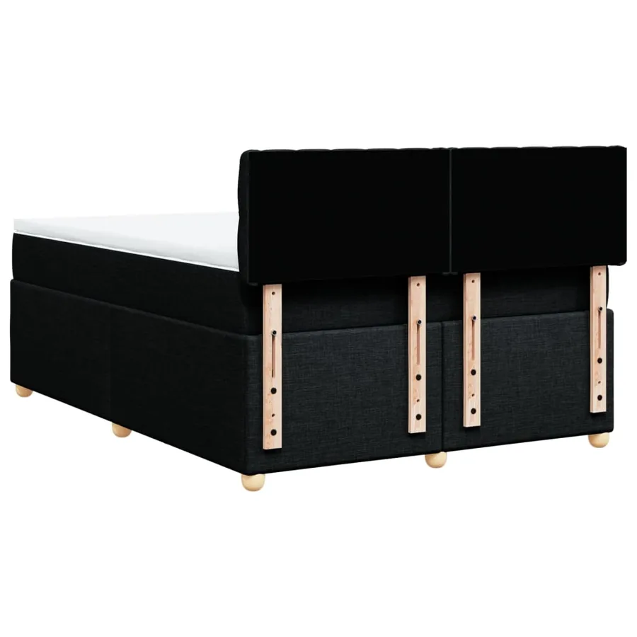 Sommier à lattes de lit avec matelas Noir 140x190 cm Tissu - 6