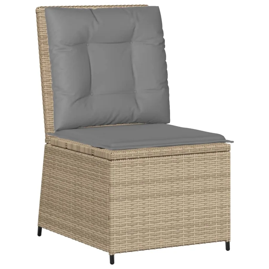 Salon de jardin avec coussins 5 pcs beige résine tressée - 6