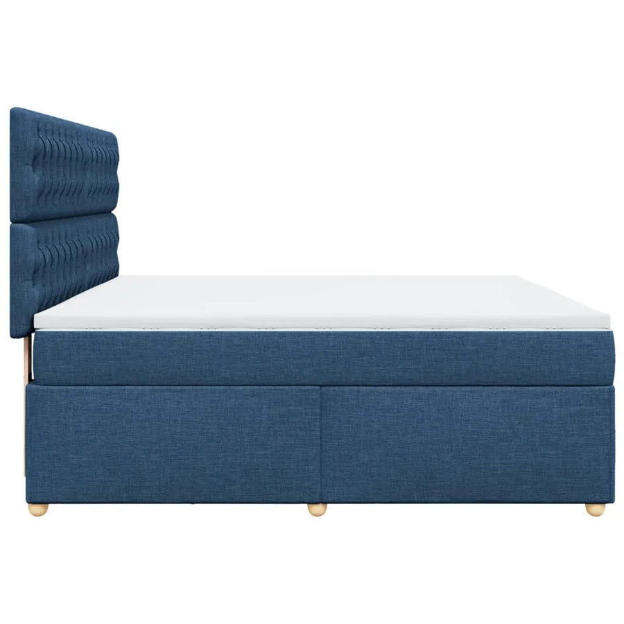Sommier à lattes de lit avec matelas Bleu 180x200 cm Tissu - 5
