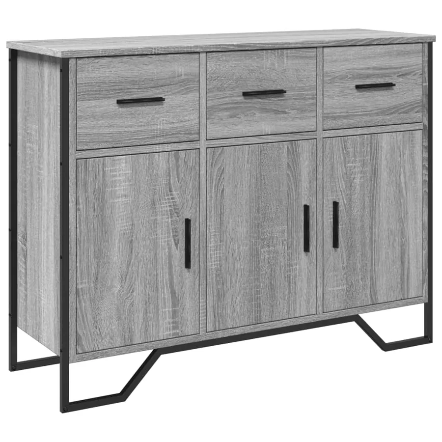 Buffet sonoma gris 97x32,5x74,5 cm bois d'ingénierie - 2
