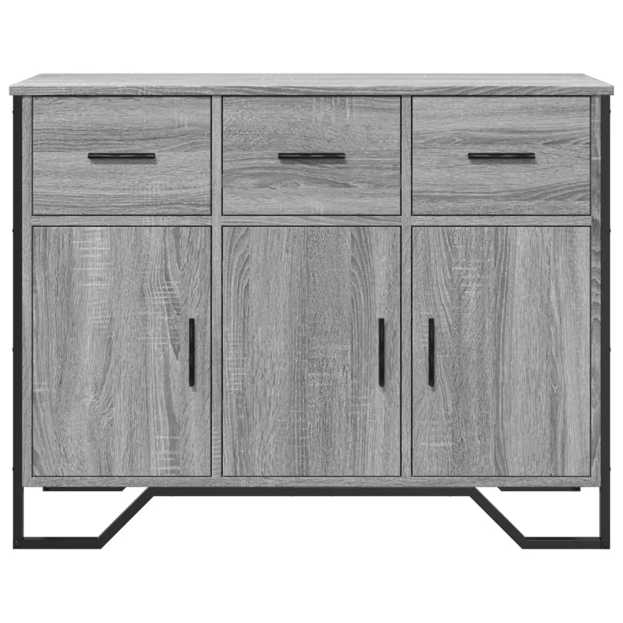 Buffet sonoma gris 97x32,5x74,5 cm bois d'ingénierie - 4