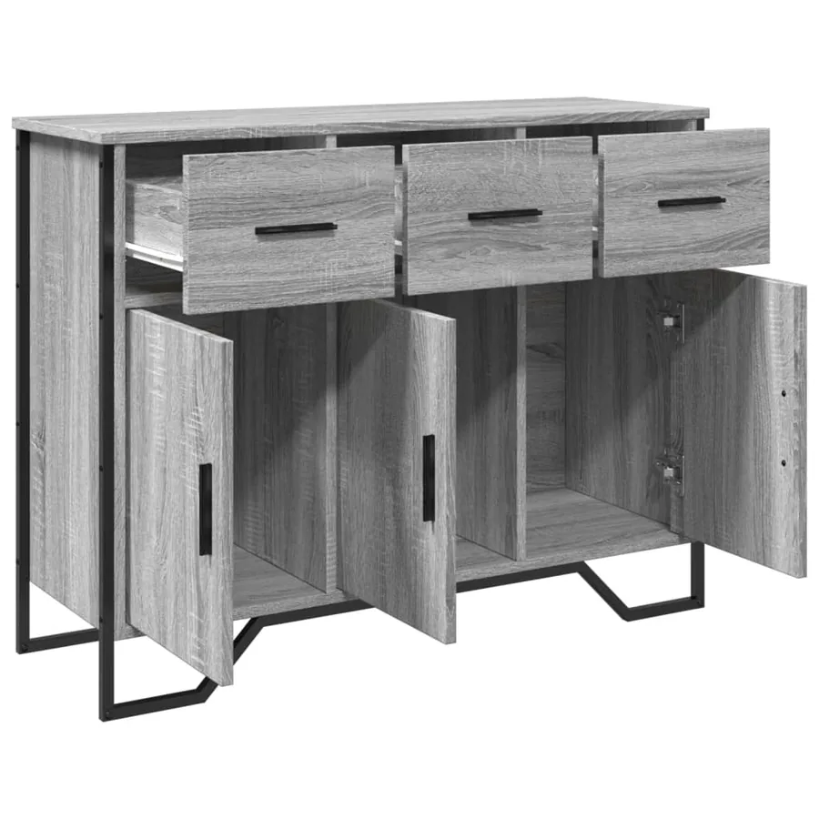 Buffet sonoma gris 97x32,5x74,5 cm bois d'ingénierie - 5