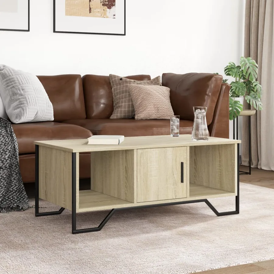 Table basse chêne sonoma 100x51x40 cm bois d'ingénierie - 3