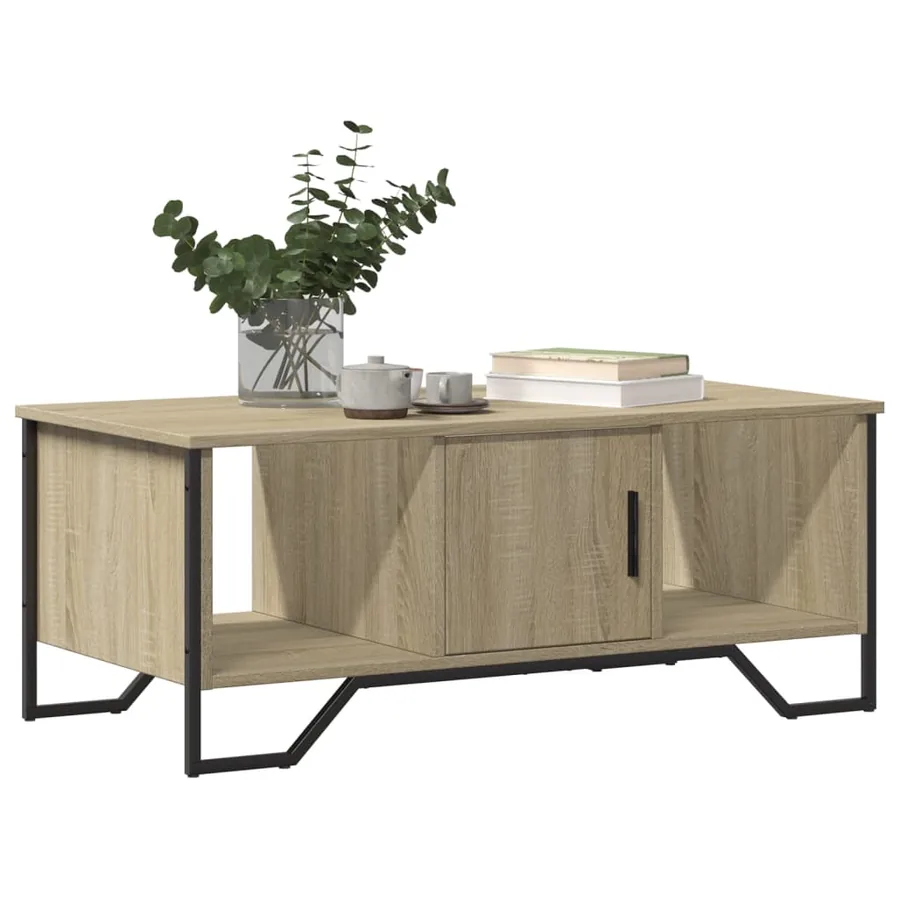 Table basse chêne sonoma 100x51x40 cm bois d'ingénierie - 4