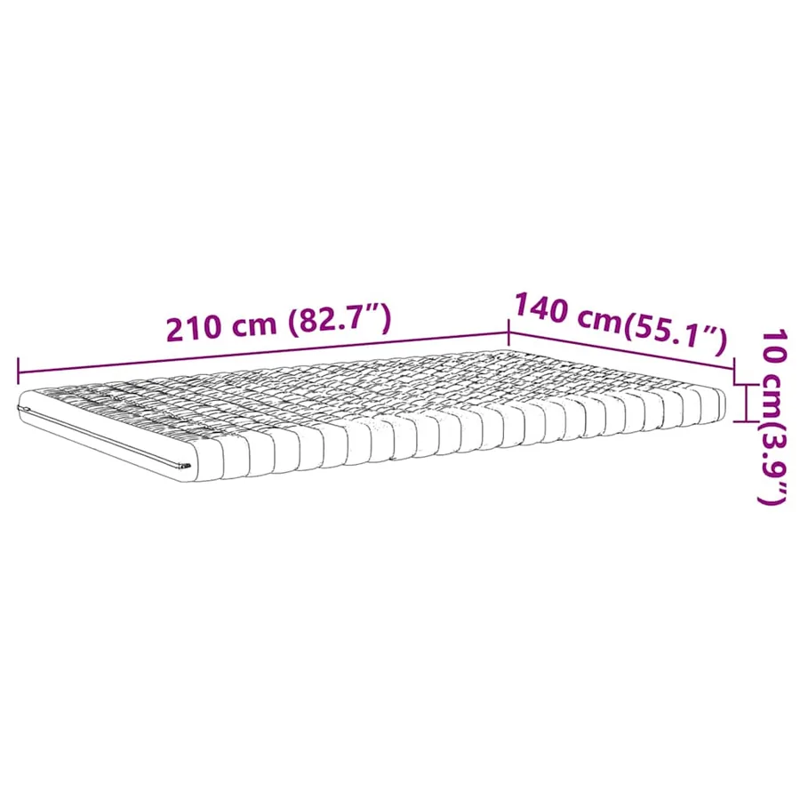Matelas en mousse blanc 140x210 cm 7 zones dureté 20 ILD - 9