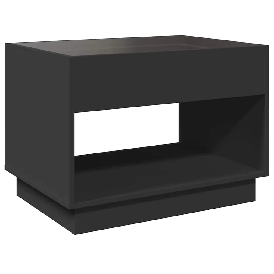 Table basse avec LED infini noir 70x50x50 cm - 8