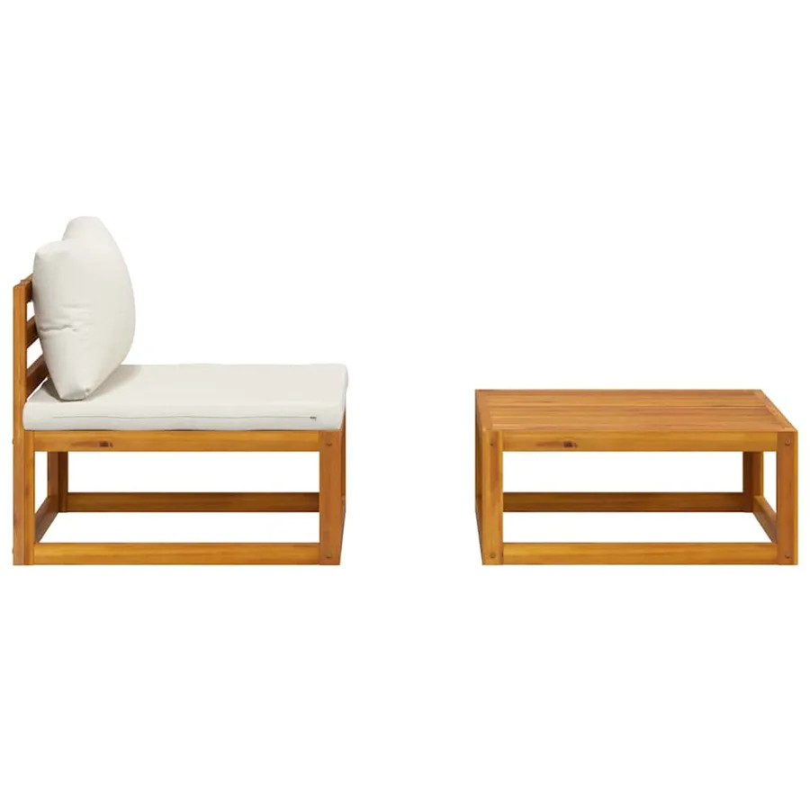 Garden Lounge Set 2 pcs with Cushion Solid Acacia Wood - 8