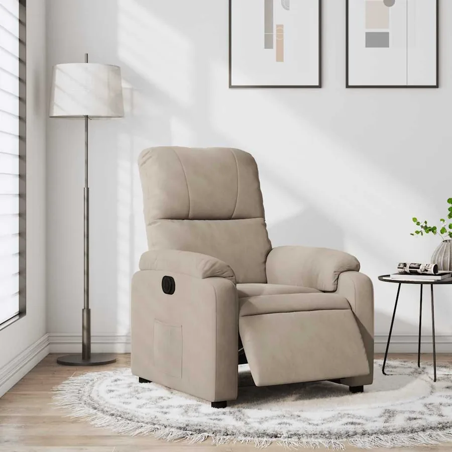 Fauteuil inclinable électrique taupe tissu microfibre - 16