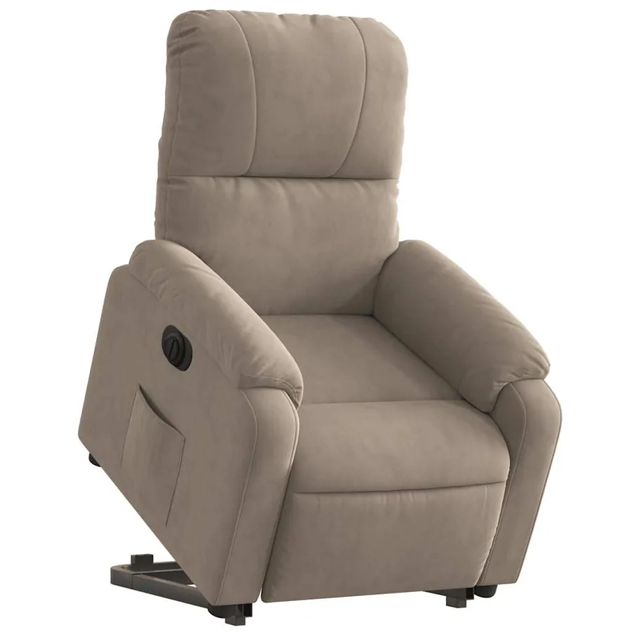 Fauteuil inclinable électrique taupe tissu microfibre - 3