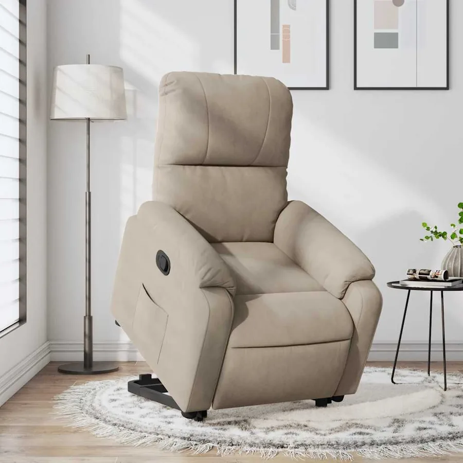 Fauteuil inclinable taupe tissu microfibre - 16