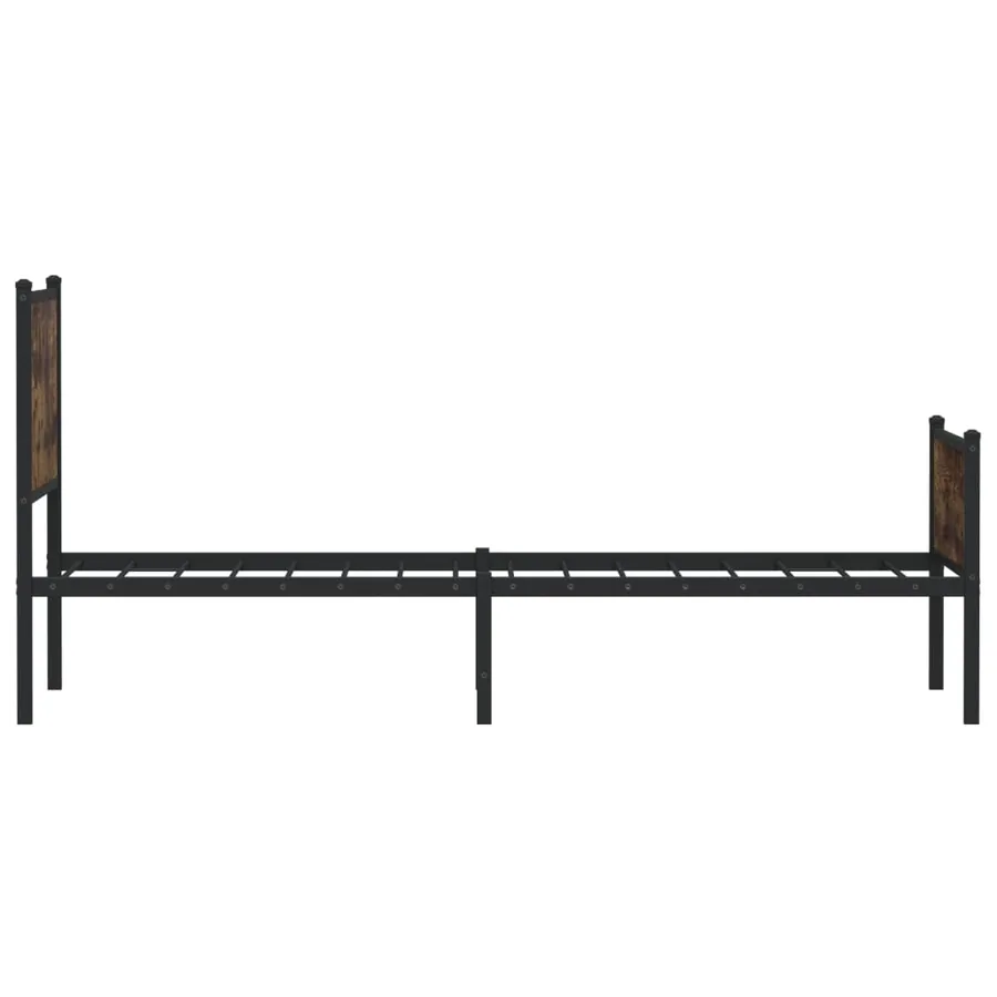 Cadre de lit en métal sans matelas chêne fumé 80x200 cm - 6