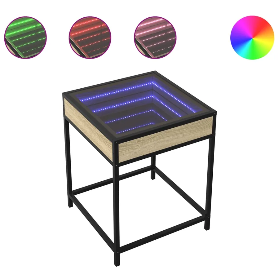 Table basse avec LED Infinity chêne sonoma 40x40x51 cm - 2
