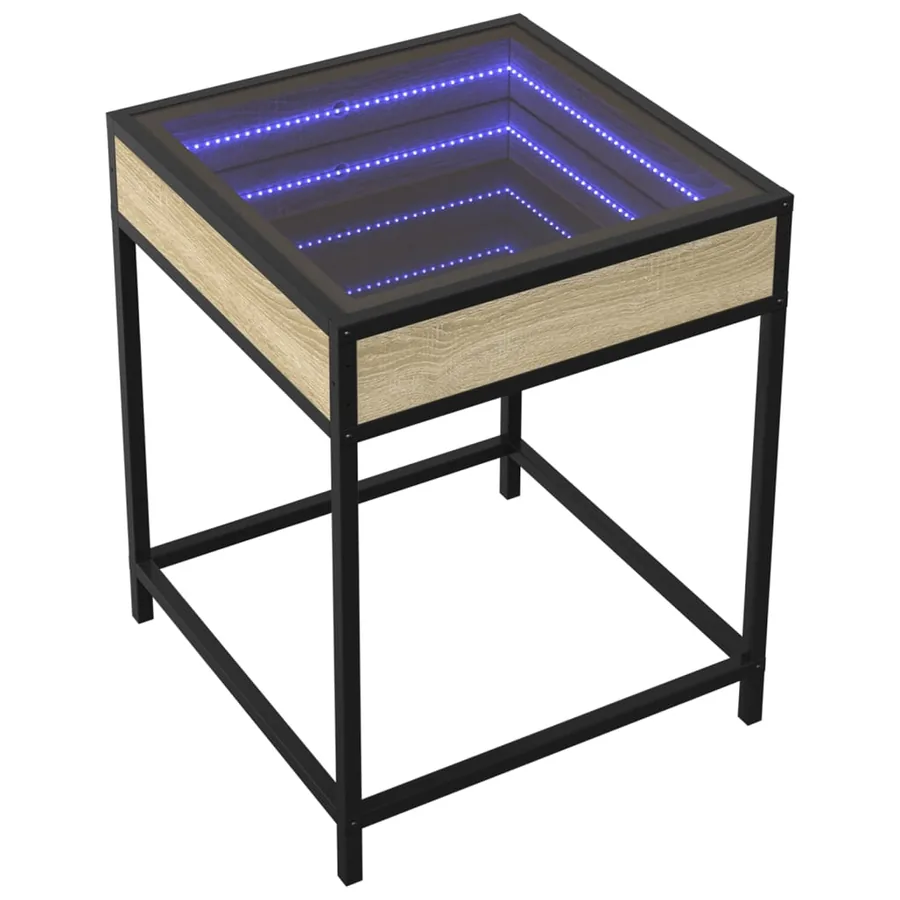 Table basse avec LED Infinity chêne sonoma 40x40x51 cm - 3